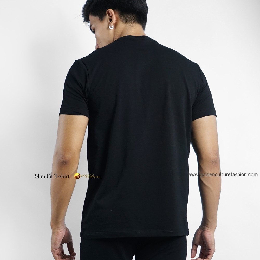 Golden Culture  Premium Loop-Cotton Slim Fit T-shirt (Black)